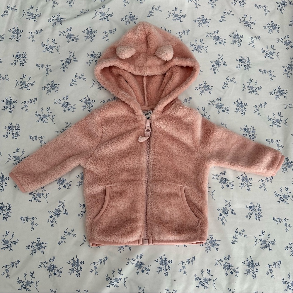 Carter's Pink Fuzzy Baby Hoodie Size 3M